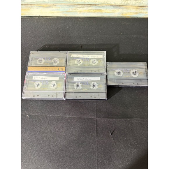 Sony Other - Sony UX 90 Type II High Bias Cassette Tapes 5 Pack 90 Min Black Excellent‎ Used